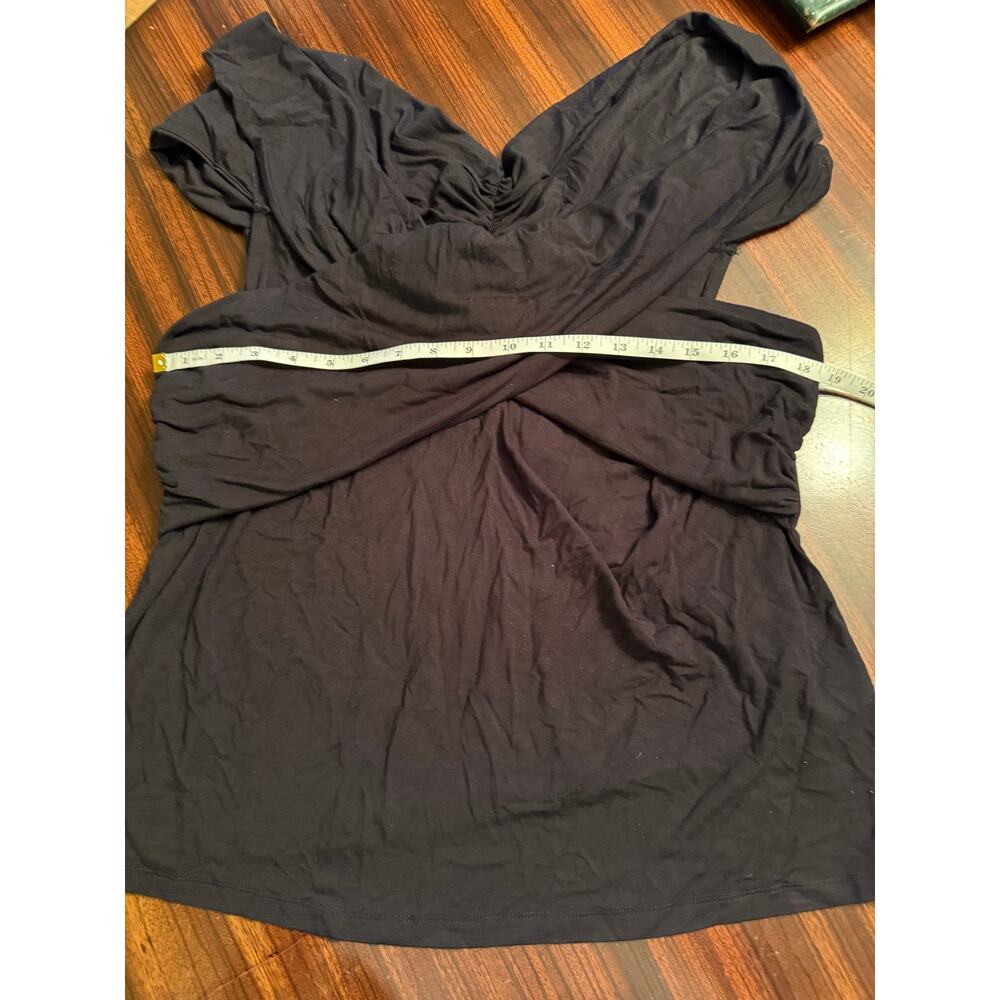 Eloquii Black Twist Front Off Shoulder Stretchy Top Sz 18/20 NWOT Glam Club - Picture 6 of 7